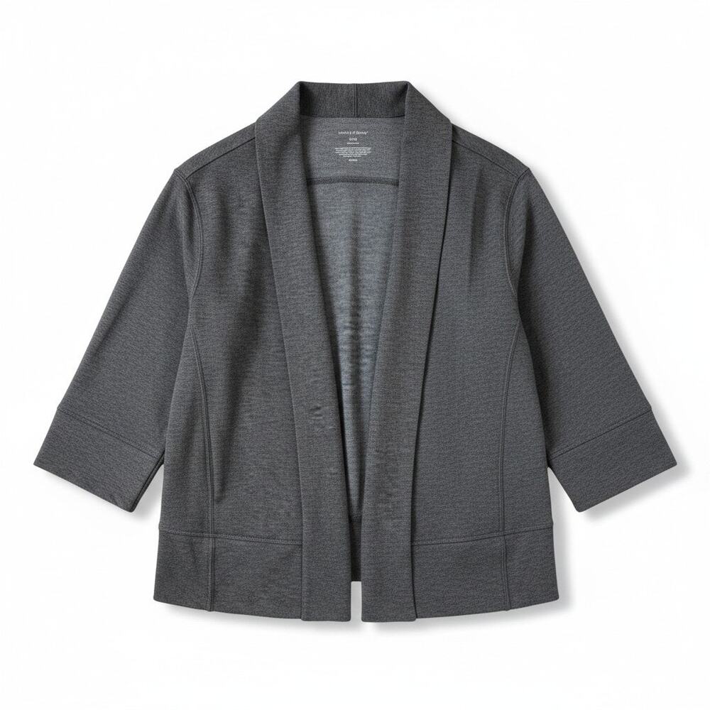 NWT Ministry of Supply Women Fusion Terry Cardigan Classic Grey Heather XXS Cozy